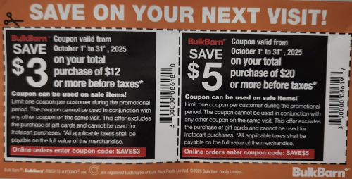Bulk Barn Canada Coupons and Flyer Deals: Save $3 to $5 Off Your Purchase with Coupons